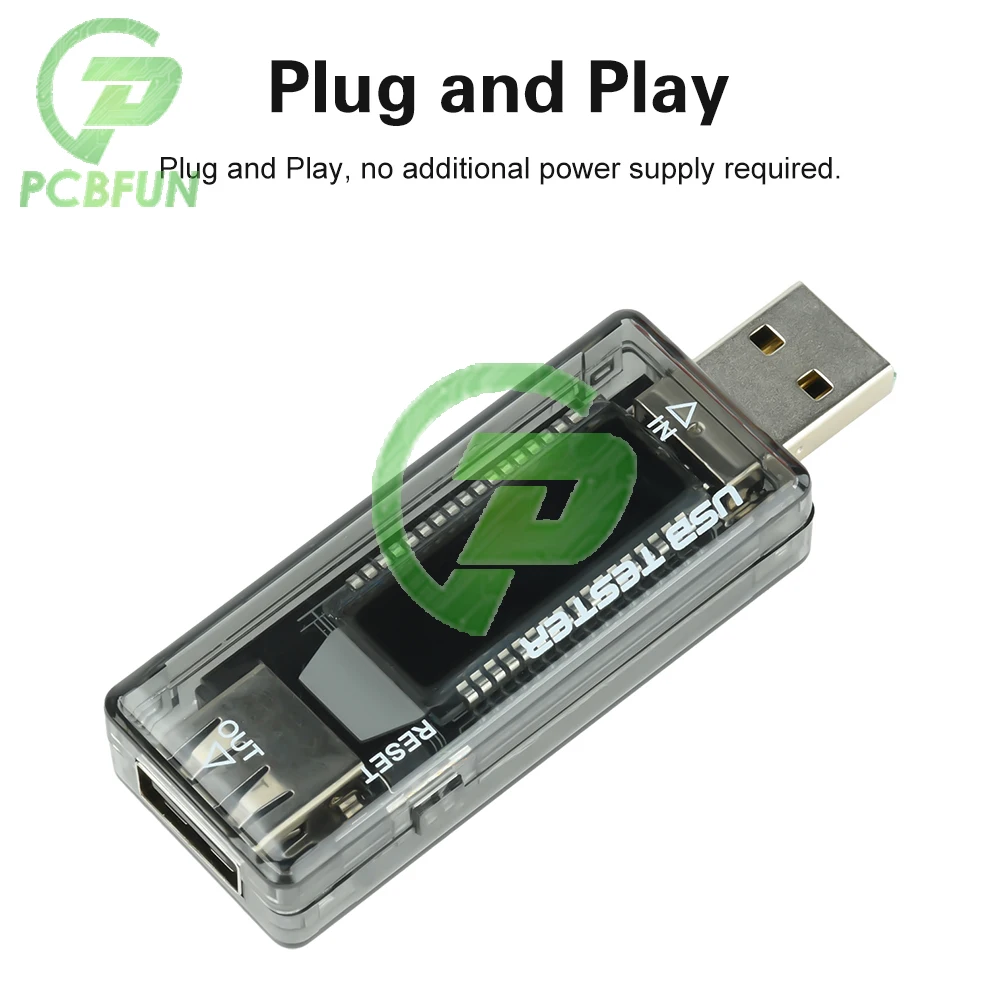 USB Power Meter Tester IPS LCD Display Voltage Current Monitor Plug Play Compact Design for USB Devices