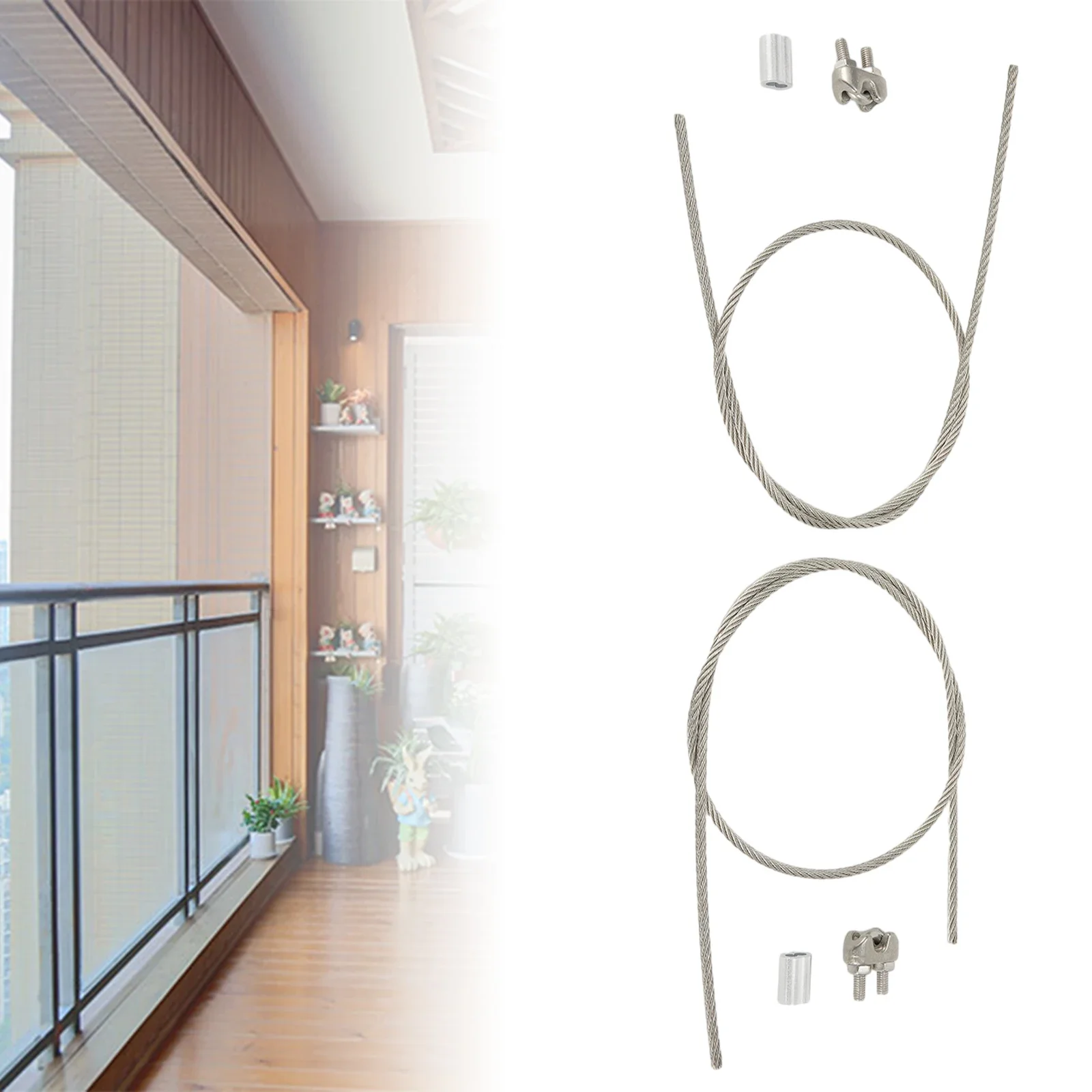 

Fixed Cordage Rope Length 60cm Sliver Stainless Steel Strong Capacity 2pcs Balcony Solar Cell Plate Balcony Hook