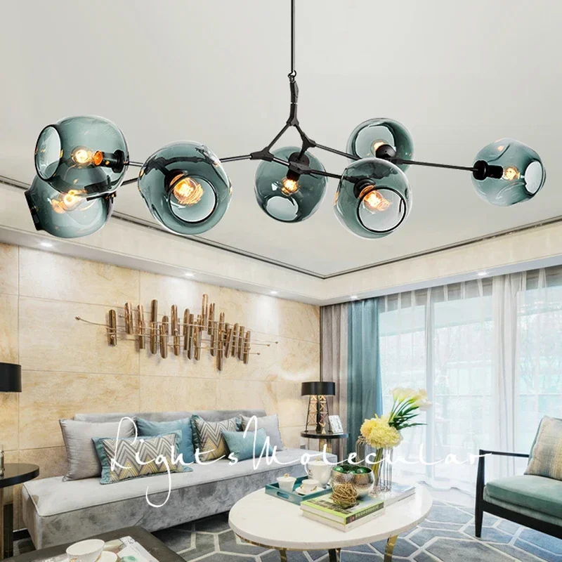 

Modern Branch Ceiling Chandelier Stained Glass Shades for Dining Living Room Center Table Bedroom Home Decor Pendant Lamp Luster