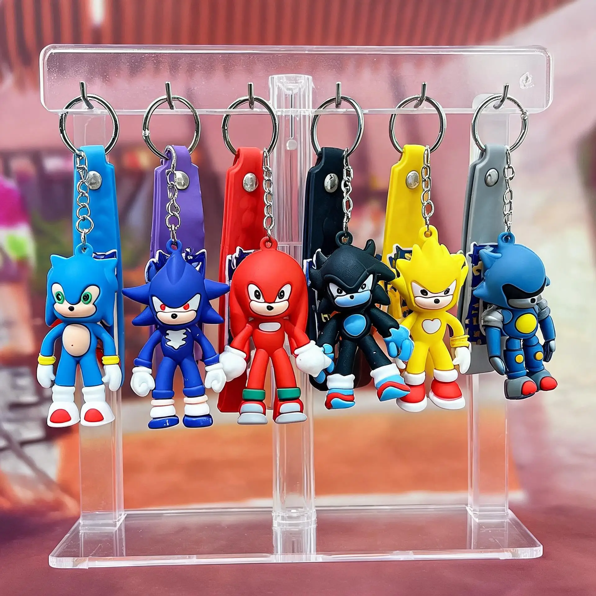 1PCS Llavero de Sonic, Muñeco de Anime, Colgante para Llavero, Juguete, Decoración para Mochila, Accesorios para Llavero de Coche, Regalos
