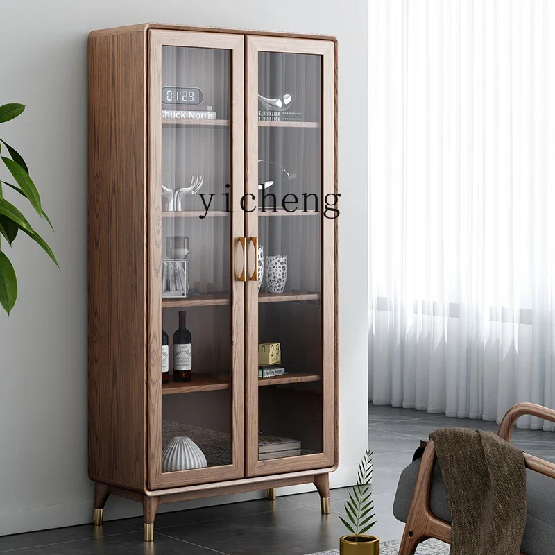 XL Nordic solid wood bookcase Modern new Chinese study furniture Ash wood locker