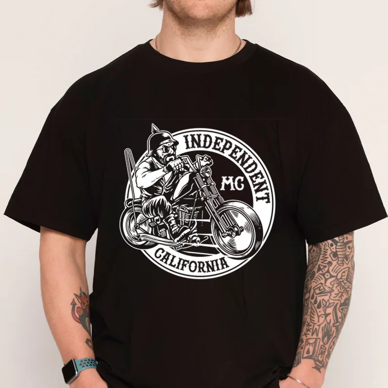 

Riding Biker T-shirt New Fashion 100% Cotton Men Short Sleeve Printing O-Neck Casual T Shirt