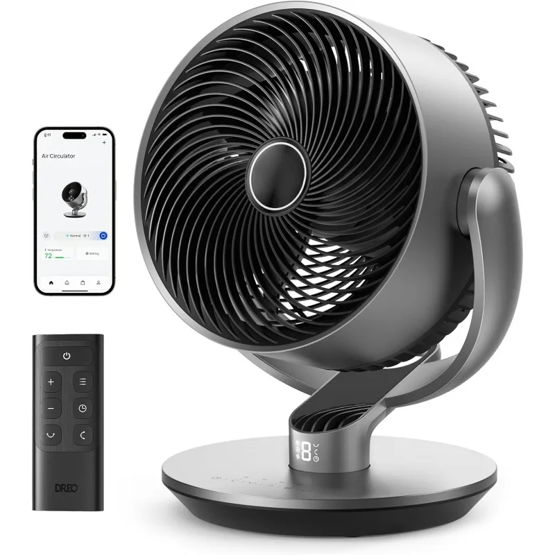 

16 Inch 25dB Quiet Smart Fans For Bedroom, DC Room Fan With Remote, 120°+120° Oscillating Fan, 6 Modes, 9 Speeds, 12H Timer