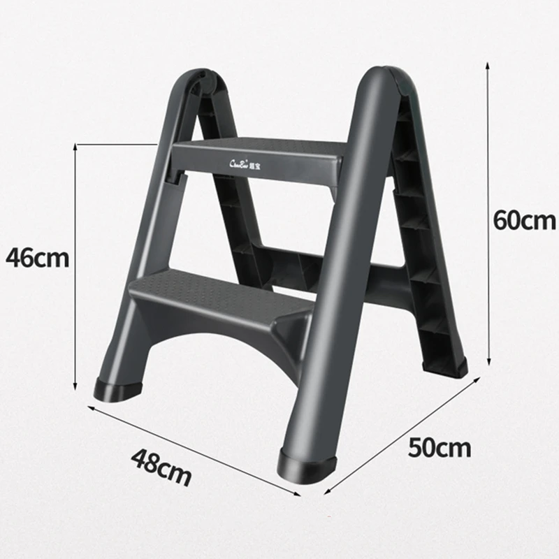 Plastic Folding Ladder,2 Step,Easy to Store for Household,Kitchen Bedroom Use,Shopping Mall,Stairs,Attic,Sturdy 200KG