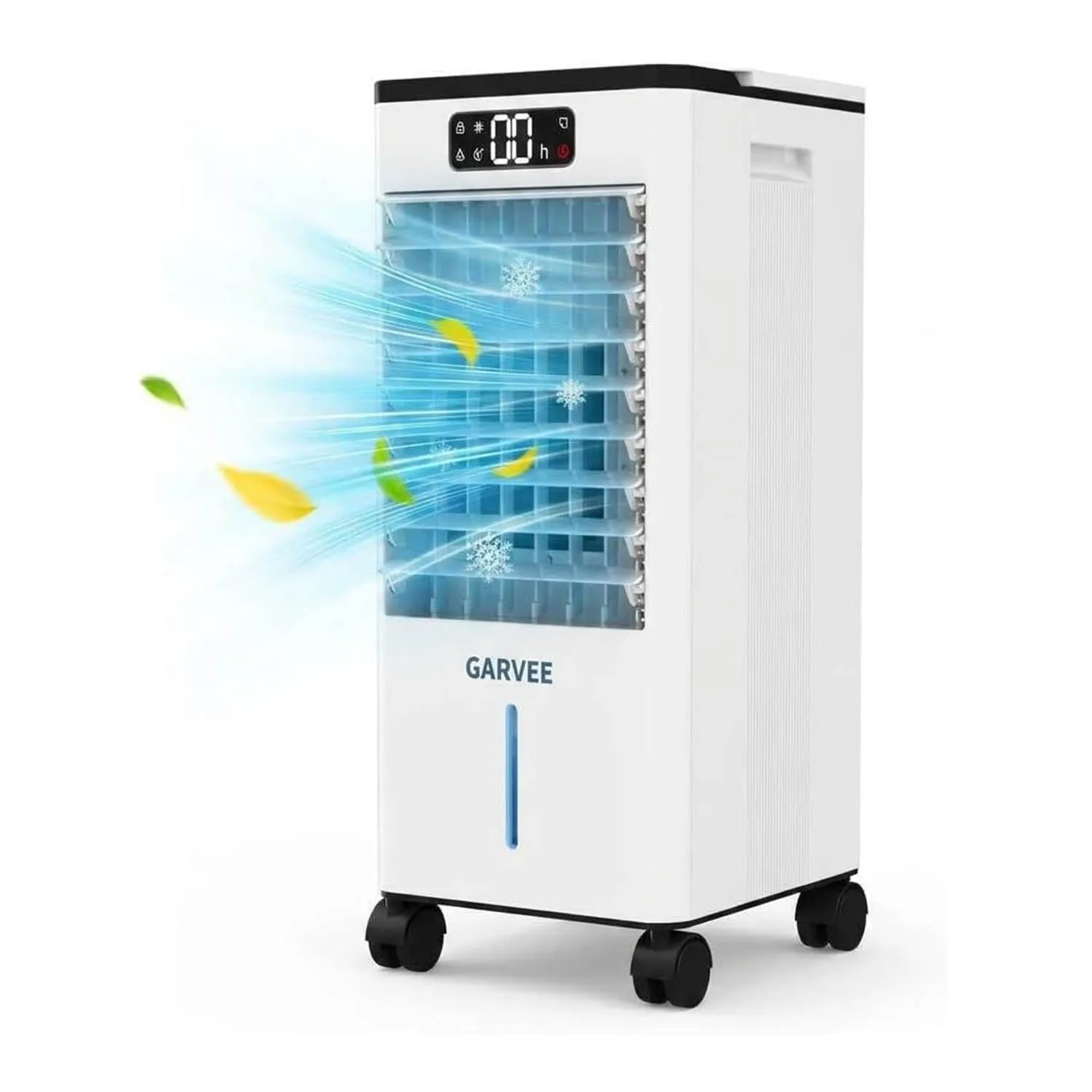 Ventilador Portátil con Enfriador de Aire, Tanque de 7L, Temporizador de 12h, 120 °   Ventilador oscilante, control remoto con ruedas móviles para dormitorio, sala de estar