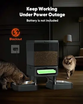 Automatic Cat Feeder for 2 Cats, 20 Cups/5L Automatic Cat Food Dispenser for Small Pets Indoor, Timed Cat Feeder for Dr 6