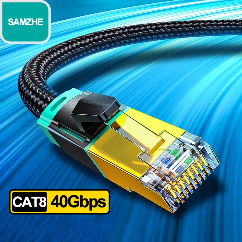 SAMZHE Cat8 SSTP Ethernet Cable Patch Cat 8 UTP Lan Cable  High Speed 40Gbps 2000MHz Network Lan Cable