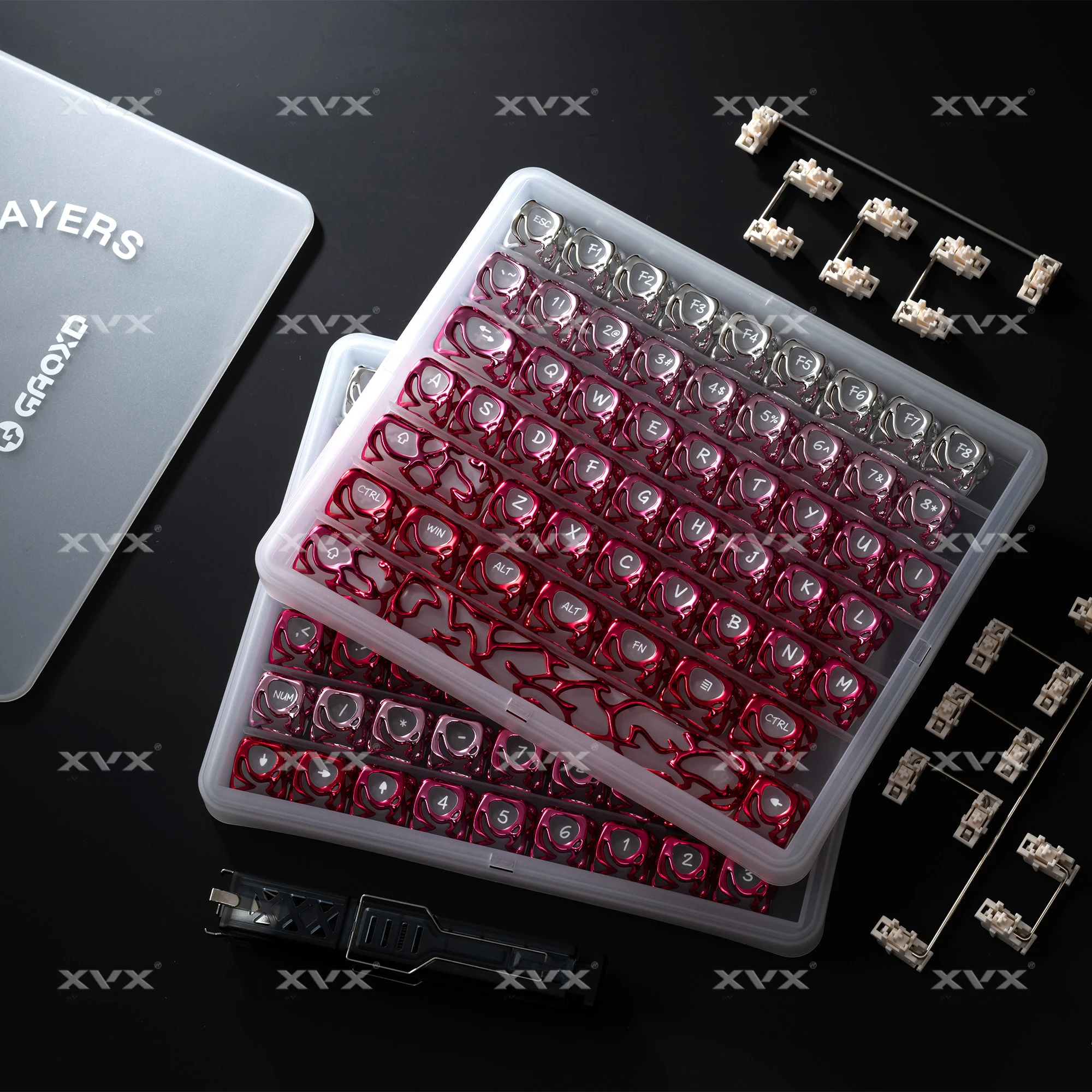 Set Keycap XVX Venom ABS+PC Pink Gradient Custom Key Cap DIY Keyboard Keys 61-key