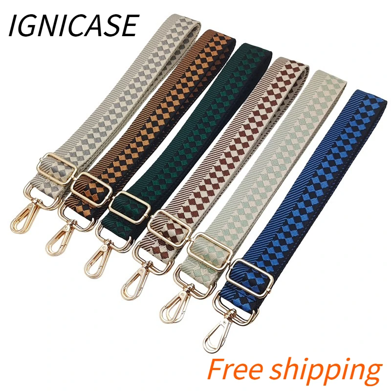 

IGNICASE New Wide Shoulder Strap Crossbody Bag Commuter Fashion Personality Ethnic Style Retro Adjustable Burden Reduction Strap