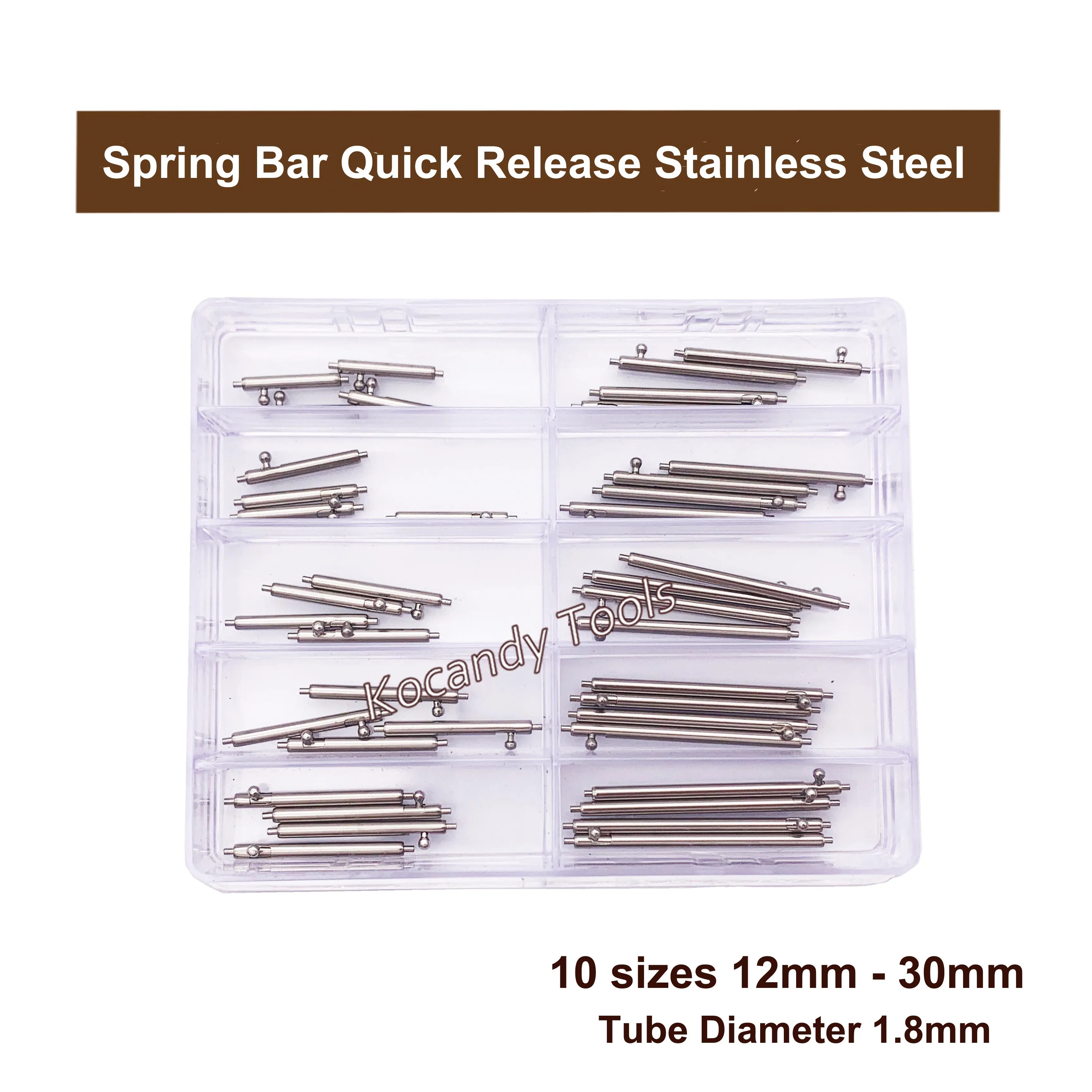 Quick Release Spring Bar Stainless Steel Watch Repair Tools 10 Size 40 Pieces