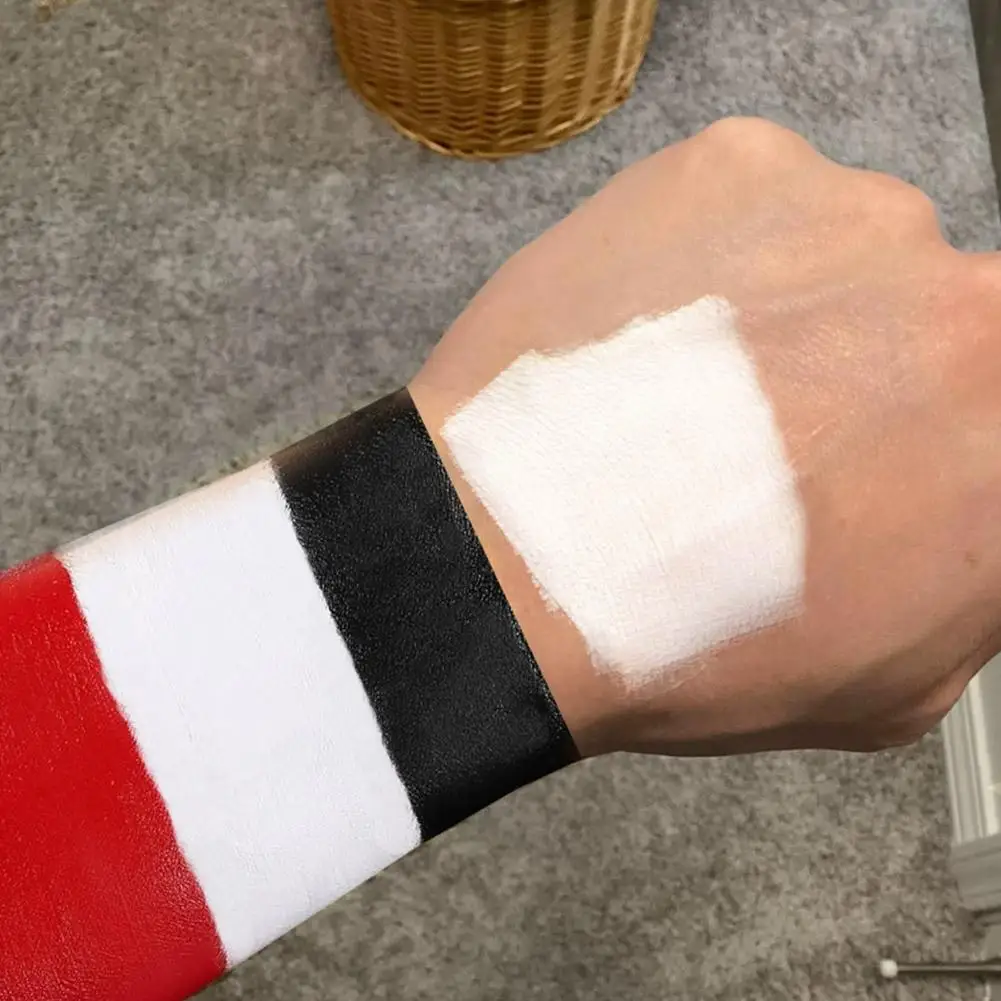 Conjunto de pintura a óleo vermelha/preta/branca para rosto e corpo, adequado para teatro de arte, festa de halloween, palhaço de dramatização