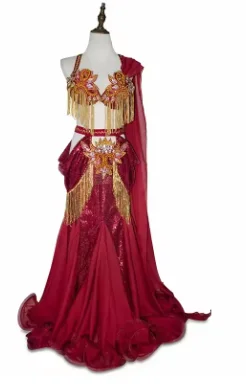 Belly Dance Costume Customization Senior AB Stones Bra+Sexy Fishtail Skirt 2pcs Oriental Dance Professional Competition Set