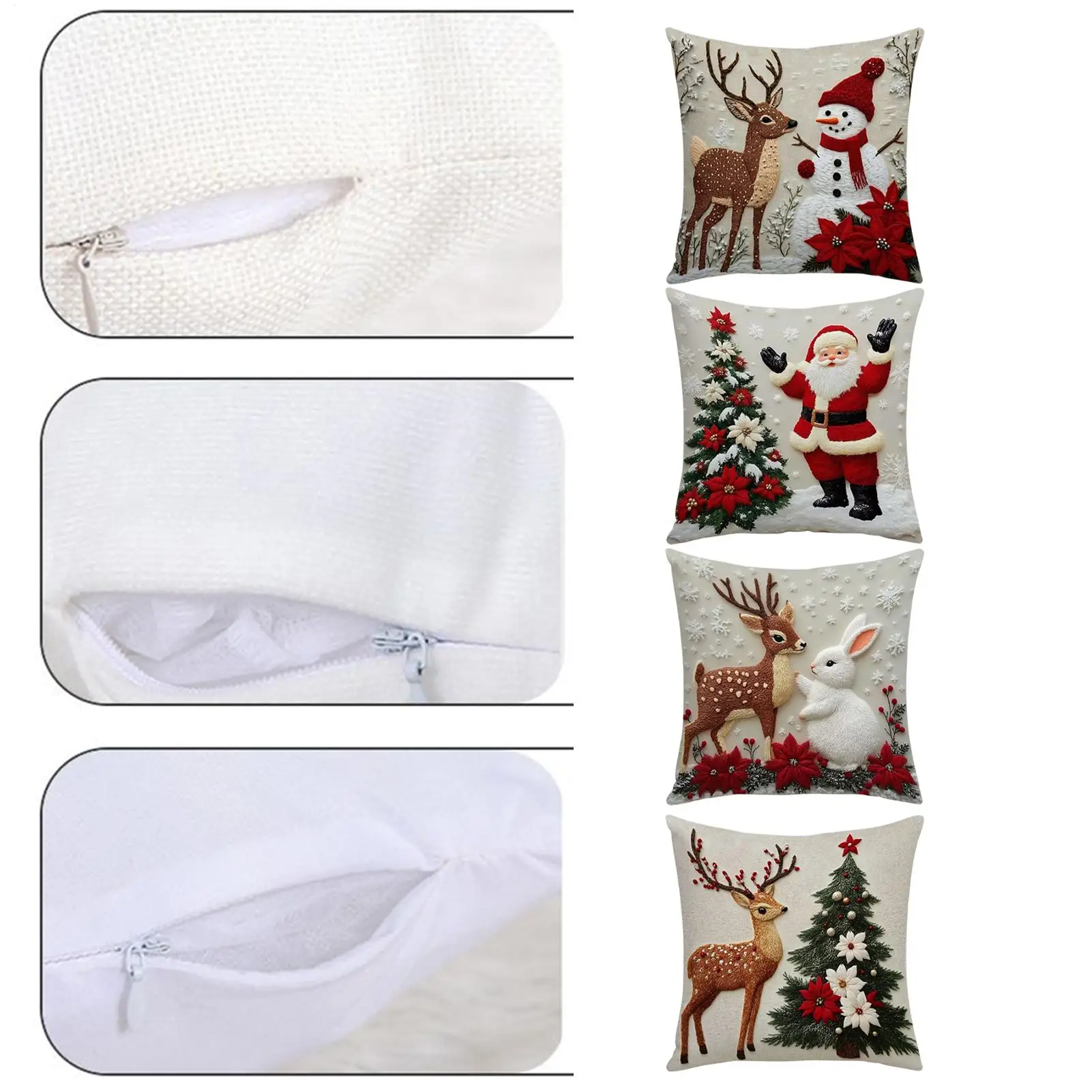 

Christmas Throw Pillow Covers Soft Cushion Case Holiday Decor Christmas Lumbar Cushion Covers For Sofa Bedroom Living Room