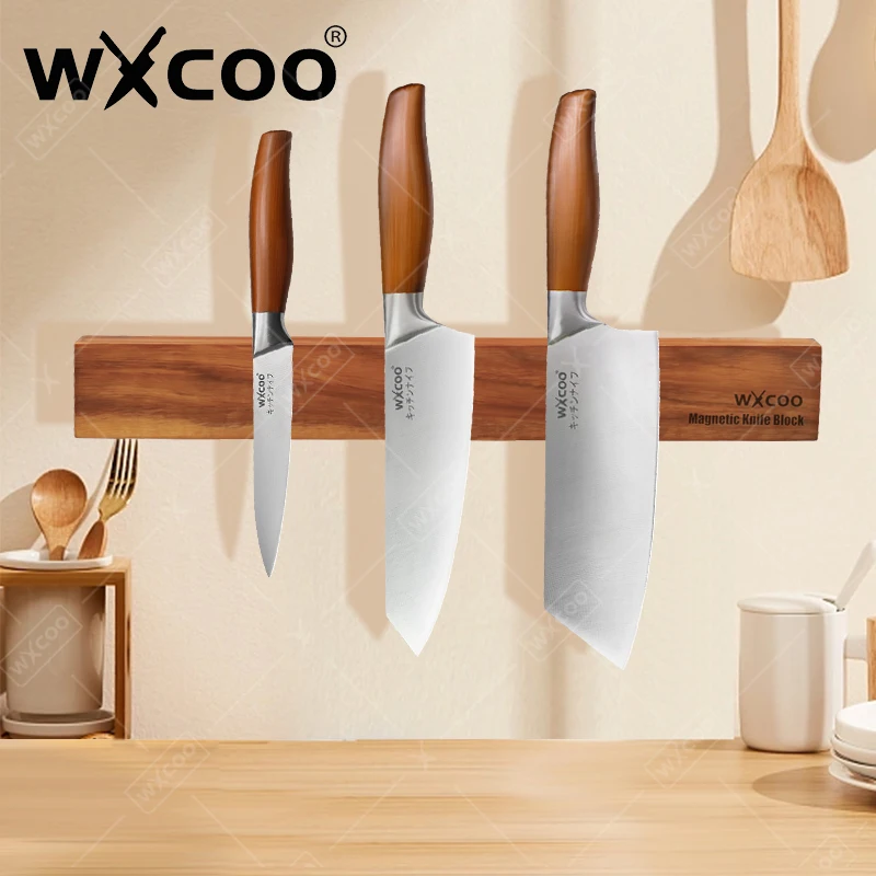 

WXCOO Wood Magnetic Knife Holder Knife Magnetic Strip for Wall Magnet Knife Rack for Kitchen Knives Kitchen Utensil Holder