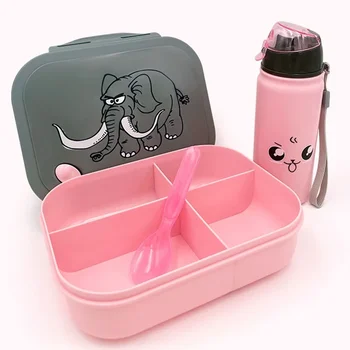 사무실 및 학교 학생용 도시락 상자, 400ml 주전자 세트, 엉킨 칸막이, 휴대하기 쉬운 도시락 상자, 1 세트 