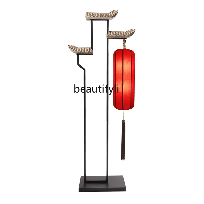 

yj Creative New Chinese Floor Lamp Chinese Red Art Personality Floor Lamp