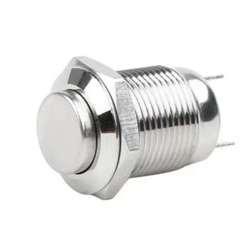 New#1PC Metal Button Switch 12MM Self-locking Reset Start Stop Circular High/flat Head Normally Open/normally Closed Switch