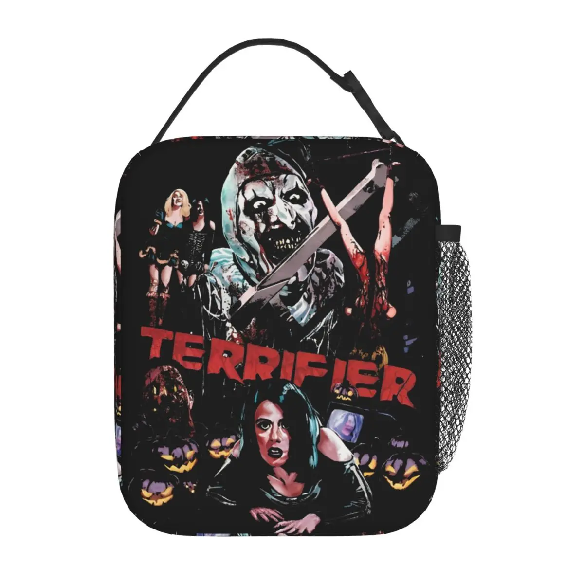 Terrifier 3 Scary Clown 90s Insulated Lunch Bags Cooler Bag  Meal Container Portable Tote Lunch Box Bento Pouch Work Travel