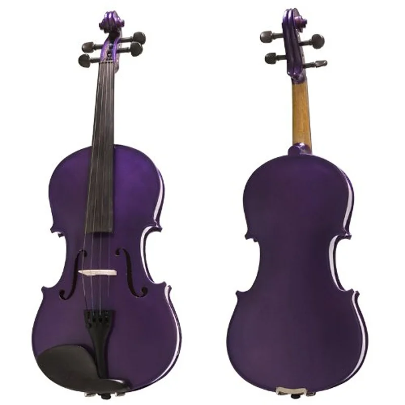 1/2 Size Acoustic Violin Purple Violin Student Fiddle +Bow +Bridge+ Strap Carry Case For Beginner Students Kids Christmas Violin