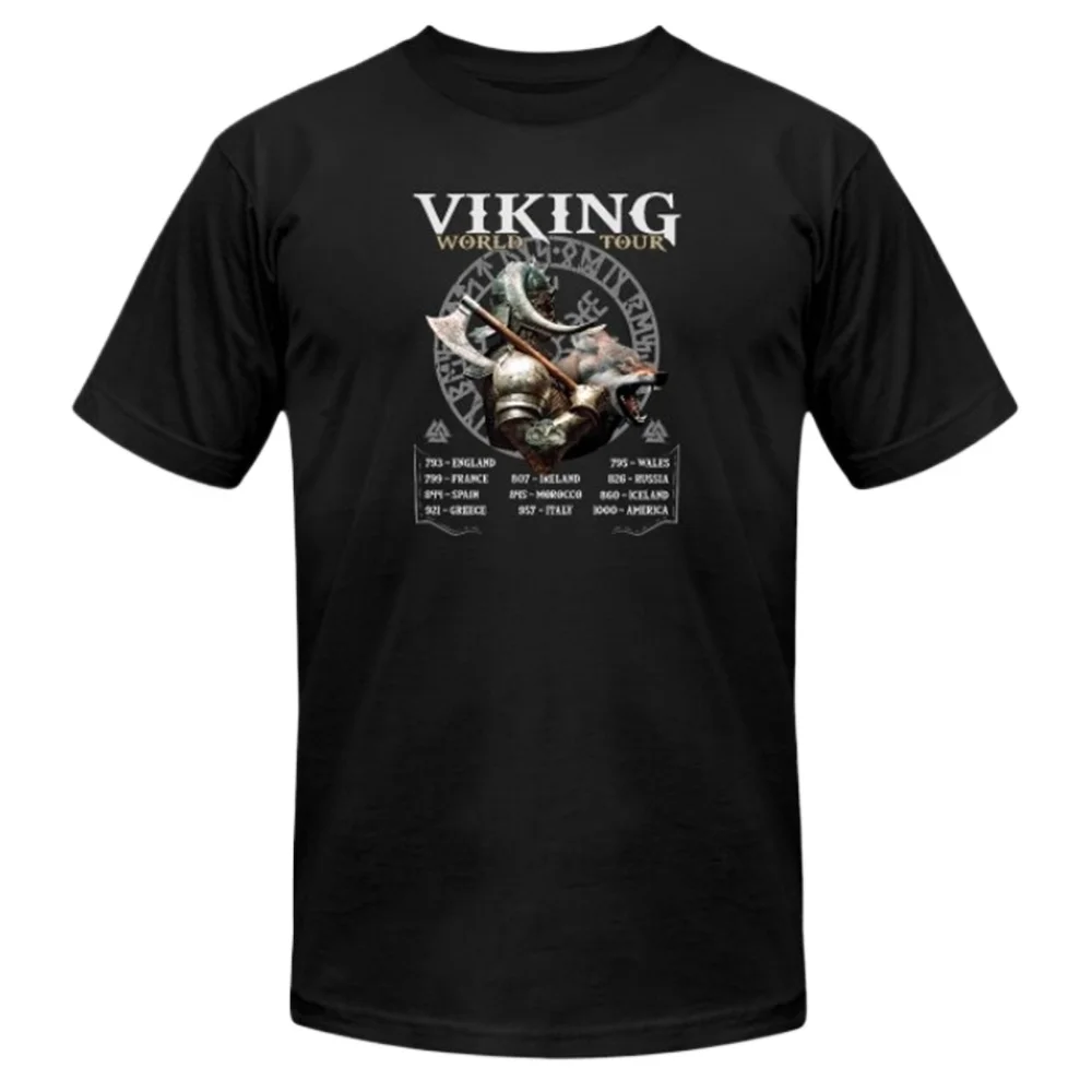 Scandinavia Nordic Warrior World Tour T-Shirt 100% Cotton O-Neck Short Sleeve Summer Casual Mens T-shirt Size S-3XL