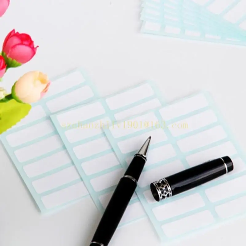 62KA tự kết dính nhãn trắng 12 tờ ghi chú Thẻ thủ công Nhãn dán trống Phụ kiện