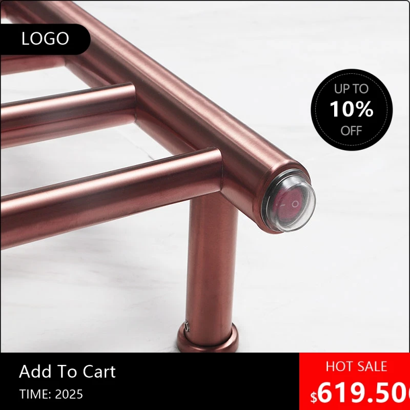 

080808Gold IP56 Настенная электрическая вешалка для полотенец Модная AC110-240V 162W Нержавеющая сталь Водонепроницаемая ванная комната