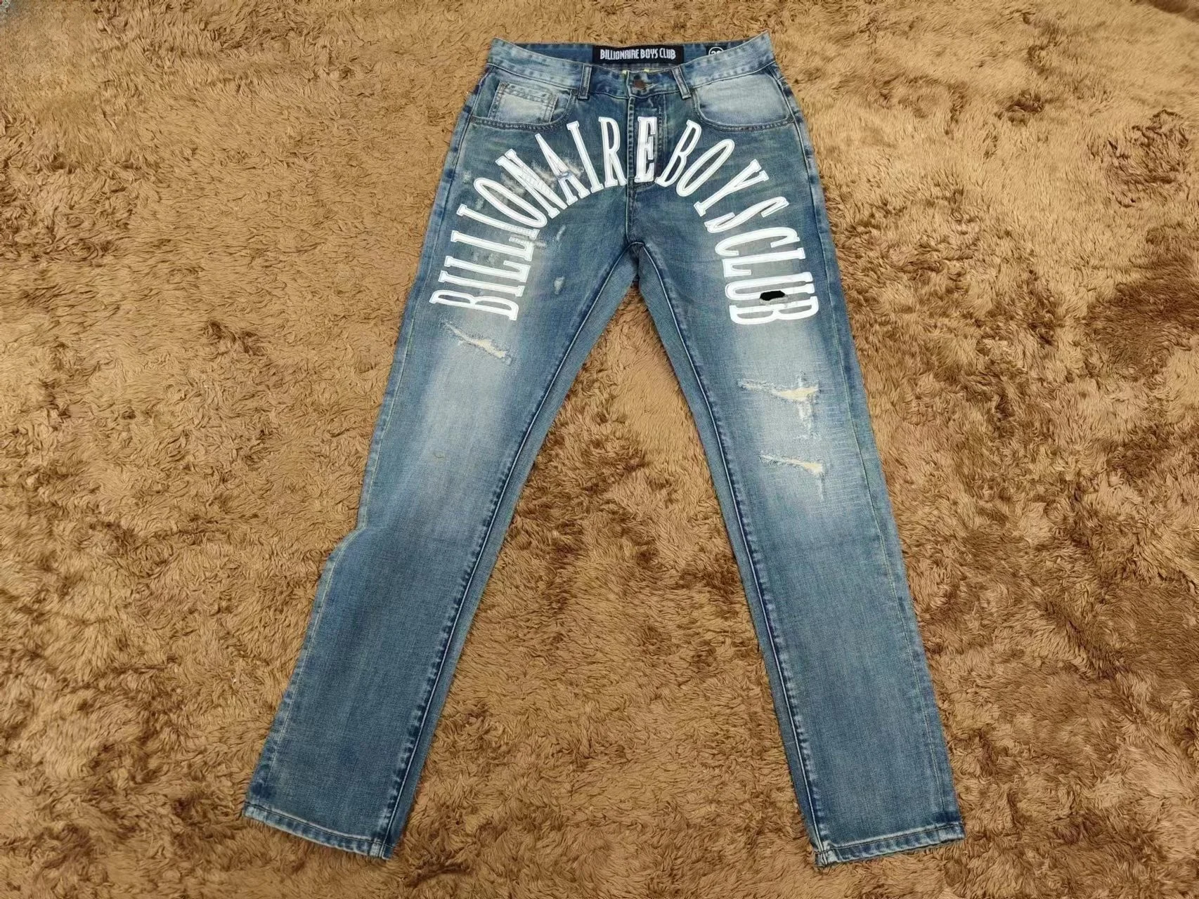 

Youthful Club Astronaut Embroidery Fitted Waed Slim Fit Jeans Casual Straight Leg Long Pants for Teenagers Spring Autumn Wear