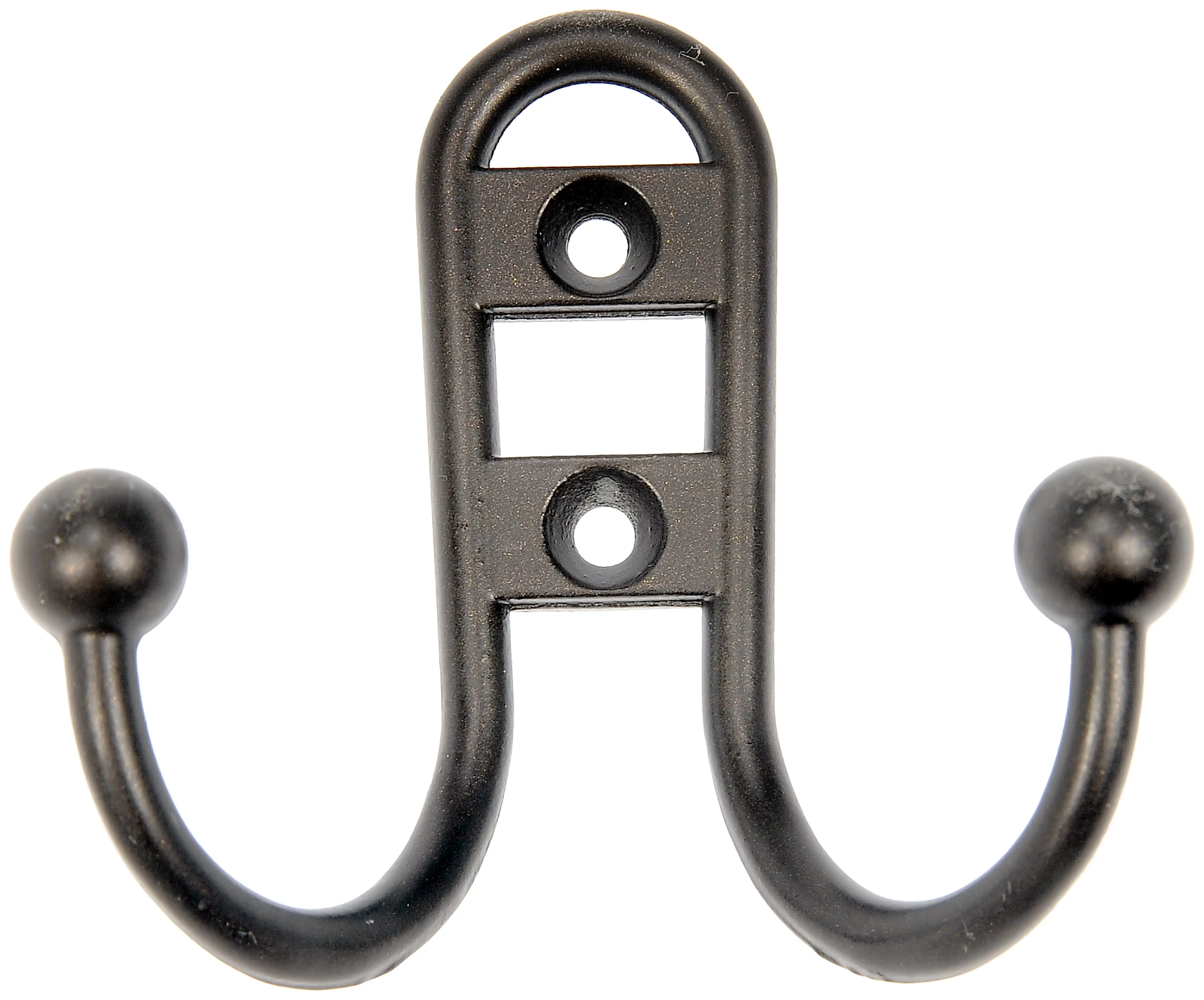 Gancho doble de metal bronce, herrajes de montaje incluidos, límite de 10 lb