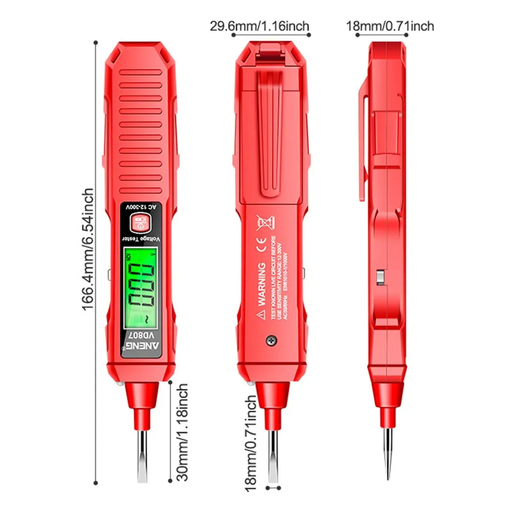 스마트 비접촉 전압 테스터 펜 계량기, 전압 감지기, 전기 센서 테스트 펜슬, 전압 표시기 VD807, 12-300V 전류