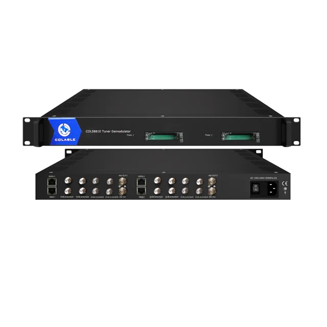 Professional Decoder 8 Tuners DVB-S2 ISDB-T DVB-C input ASI IP for Multiplexer CAM Ci Slot available RF Demodulator COL5881E