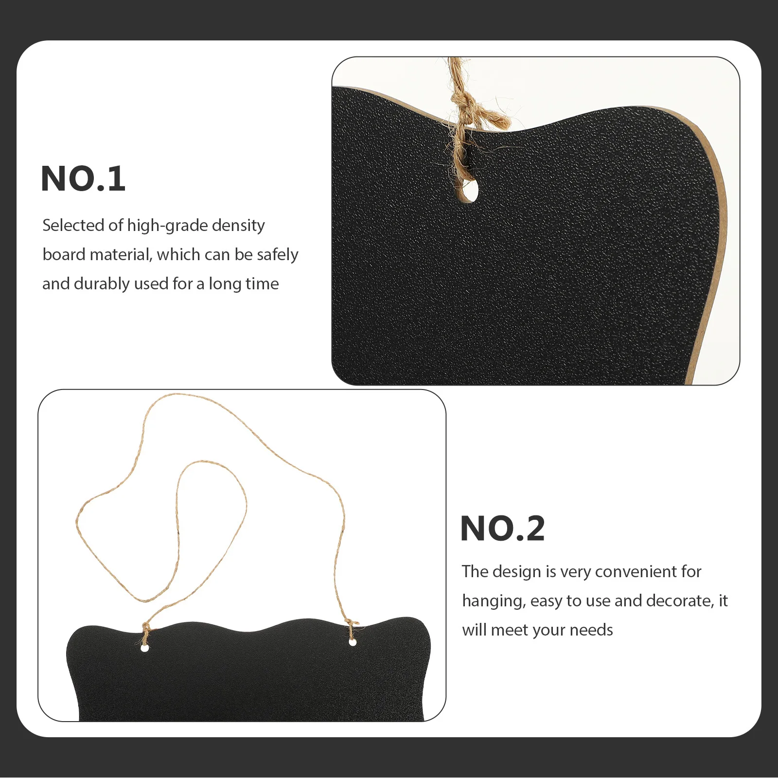 

Double Sided Memo Board Small Wall Hanging Chalkboard Sign Hanging Blackboard Door Message Board for Home Store Restaurant