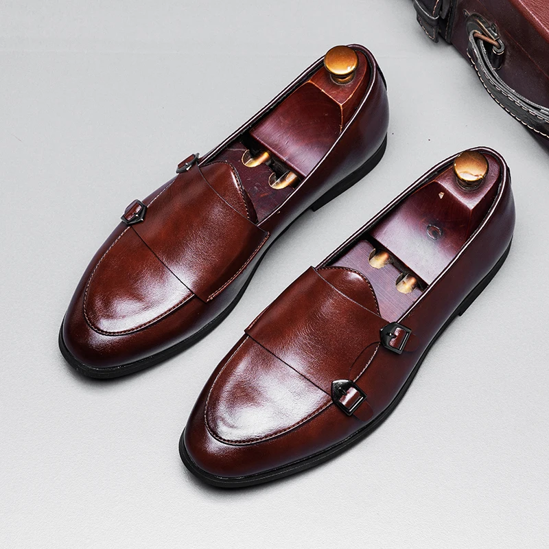 

Flats Men's All-match Loafers Leather Lightweight Mens Slip on Shoes Luxury Brand Men Business Shoes Big Size 47 48