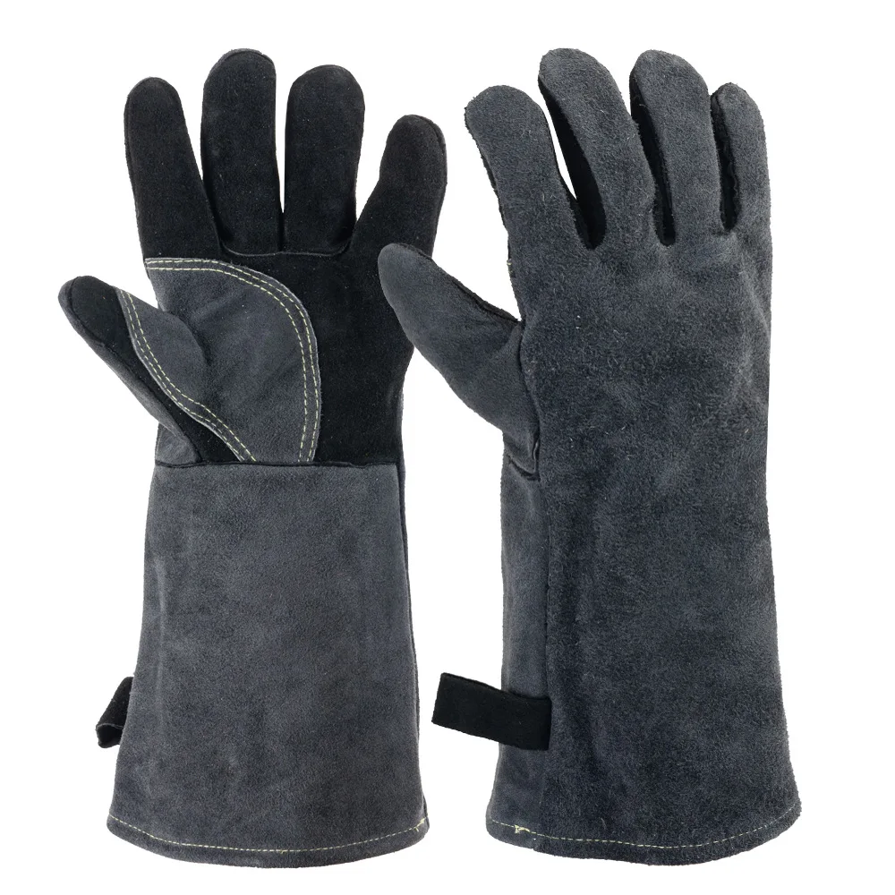 40cm Men Work Gloves Soft Cowhide Driver Hunting Driving Farm Garden Welding Security Protection Safety Mechanic Glove