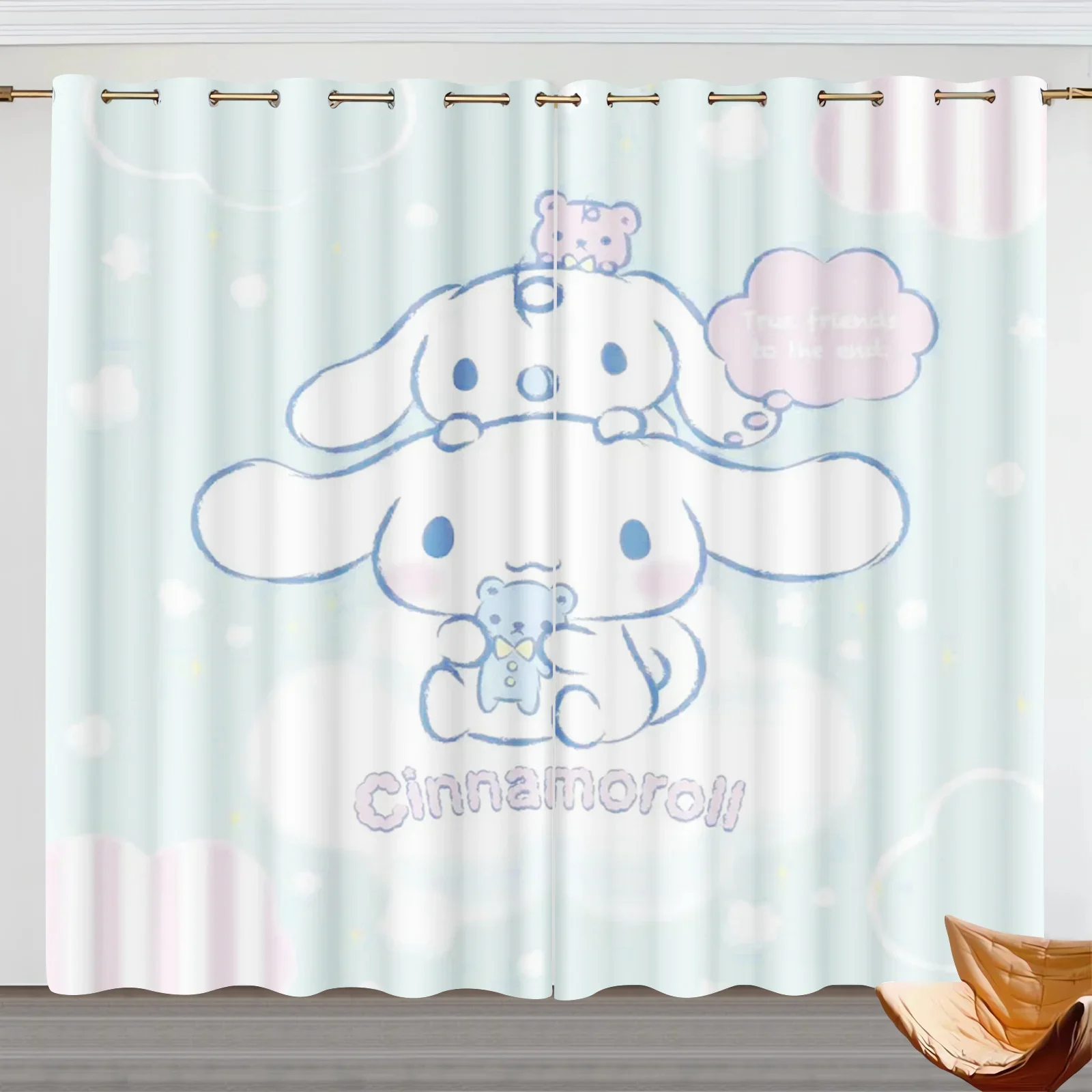 Custom Cinnamoroll Cartoon Advanced Curtain Window Home  Animation Blackout Children Bedroom Fashion Style