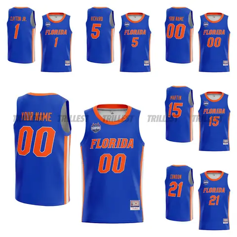 Trillest 2025 National Champions Walter Clayton Jr. Alex Condon Will Richard Royal Florida Men's Basketball Jerseys Customized