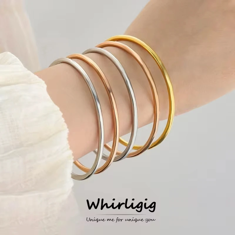 Bracelet for Women Luxury Stainless Steel High Quality Gold Silver Color Bangle Bracelets For Girls Simple Accessories Jewelry