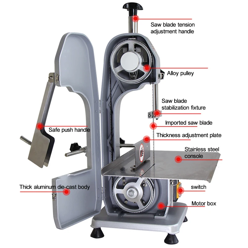 Automatic Frozen Meat Bone Cutting Machine Mini Desktop Commercial Electric Bone Sawing Machine For Cutting Bones Home Appliance