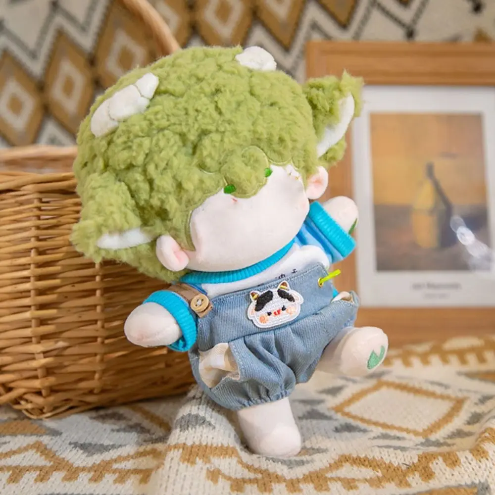 Doll Clothes T-shirt Trousers Suit Cartoon Animal Pattern Suspender Pants Changing Dress Game Cotton 20cm Toy Accessories