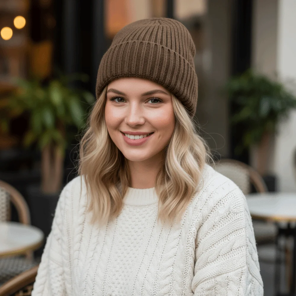 

Модная толстая вязаная шапка, однотонная повседневная одежда, женская шапка, сохраняющая тепло, пуловер, женская и мужская кепка