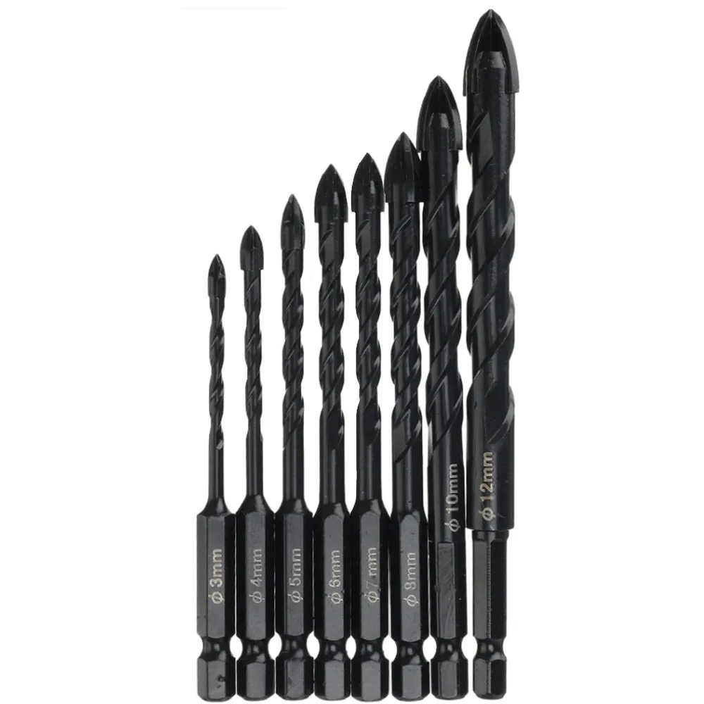1 Sets high quality cross drill bits for Concrete Ceramic Tile Glass Plastic Wood Brick Wall Hex Shank Hard Alloy