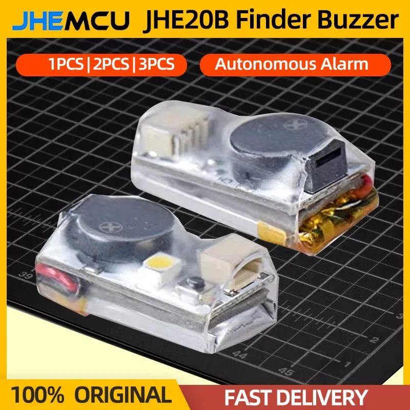 JHEMCU JHE20B Finder Buzzer Super Loud Tracker Alarm Beeper Built-in Battery LED Light For RC FPV Airplane Drone