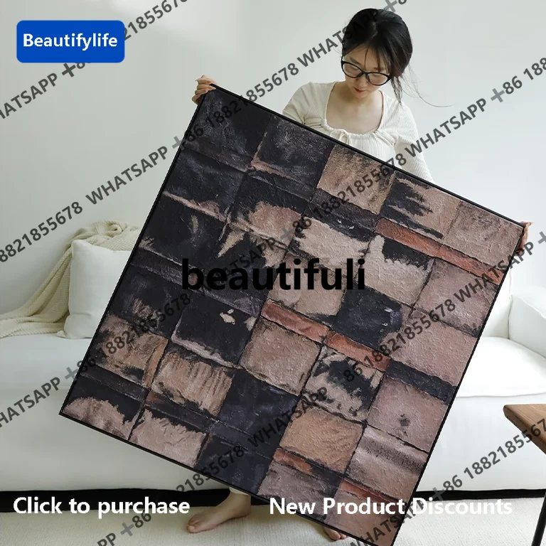 

D183 Art abstract painting wabi sandy wind retro high sense living room entrance villa hanging painting