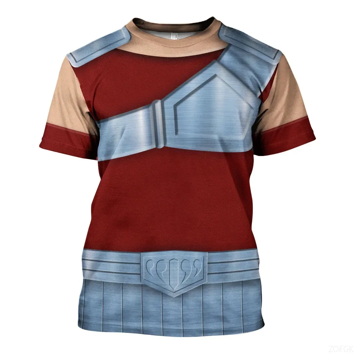 3D แฟชั่นการ์ตูนอะนิเมะ Saint Seiya พิมพ์แขนสั้นฤดูร้อนสบายๆสบายๆรอบคอเสื้อยืด