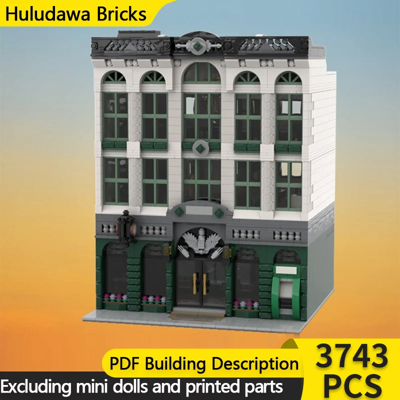 

City Street View Model MOC Building Bricks Commercial Bank Building Modular Technology Children Holiday Gifts Assemble Toys Suit