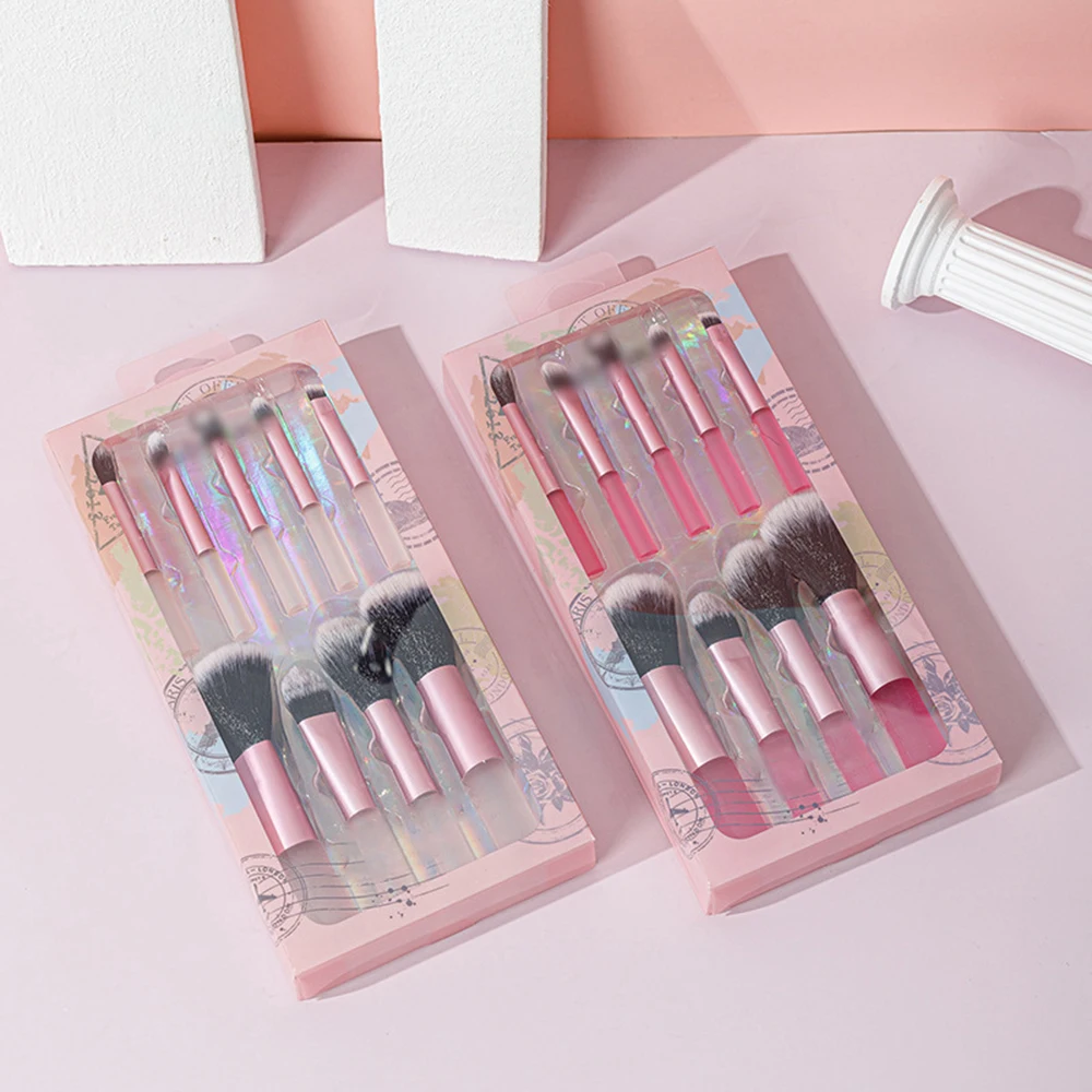 9pcs Makeup Set Brush Portable Short Handle Professional Makeup Brush Makeup Tool For Foundation Make-Up And Powder Blusher Eye