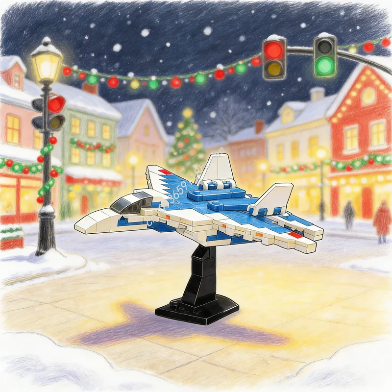 

122pcs MOC Su Blue Digital Camo Version 1 Scale Model Building Blocks Construction Toy Christmas Gifts DIY Creative Education