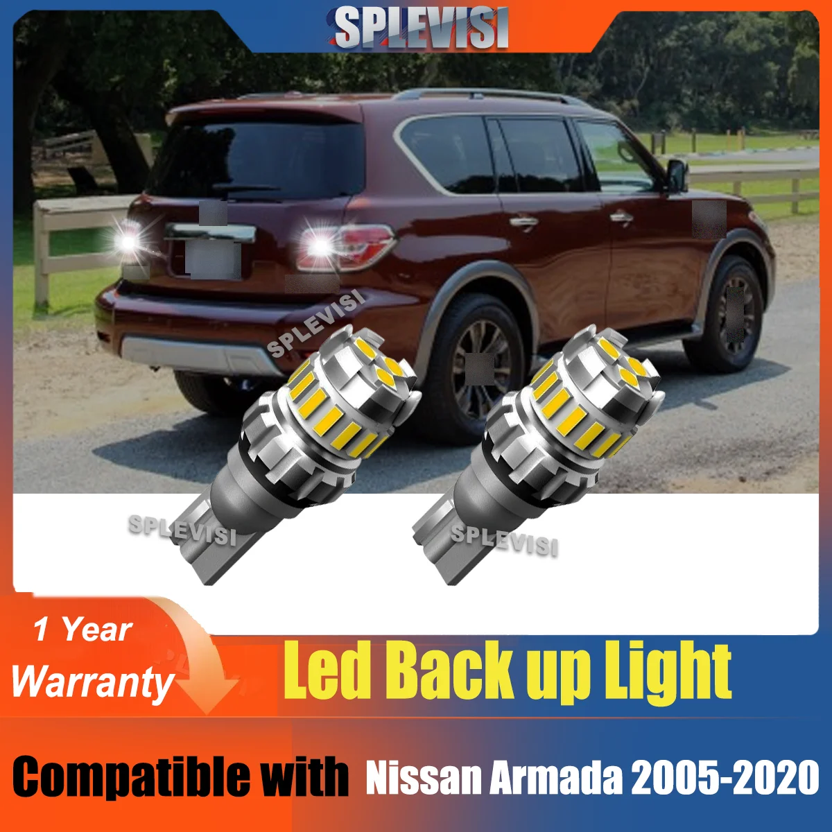 

12V Aluminium Backup LED Reverse Lamp Replace Kit For Nissan Armada 2005 2006 2007 2008 2009 2010 2011 2012 2013 2014 2015 -2020