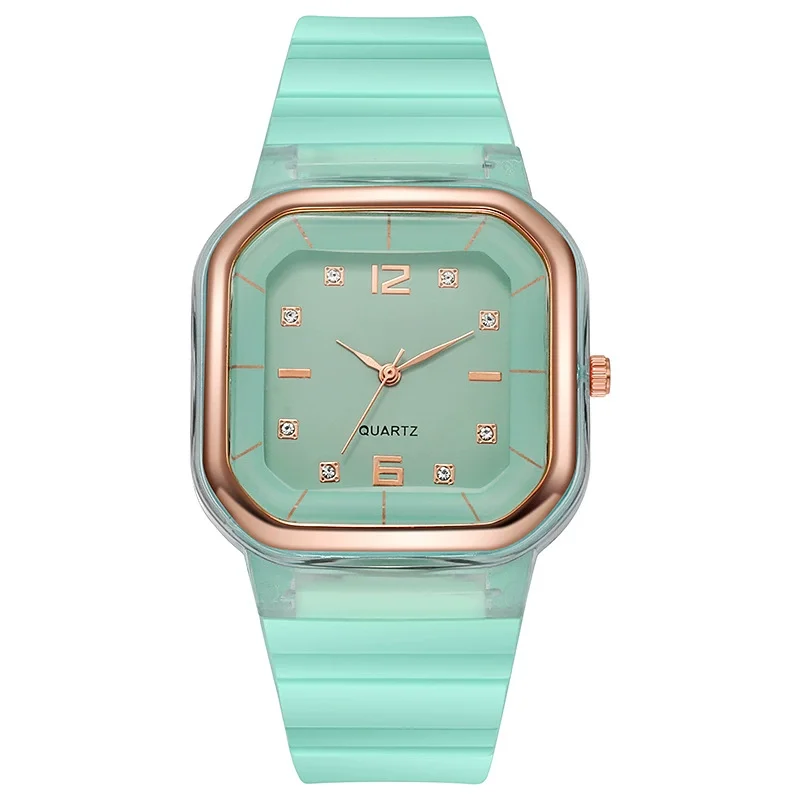 Candy Color Silicone women Watches outdoor Square dial Sports wristwatches simple casual Couple Quartz Watch relogio feminino