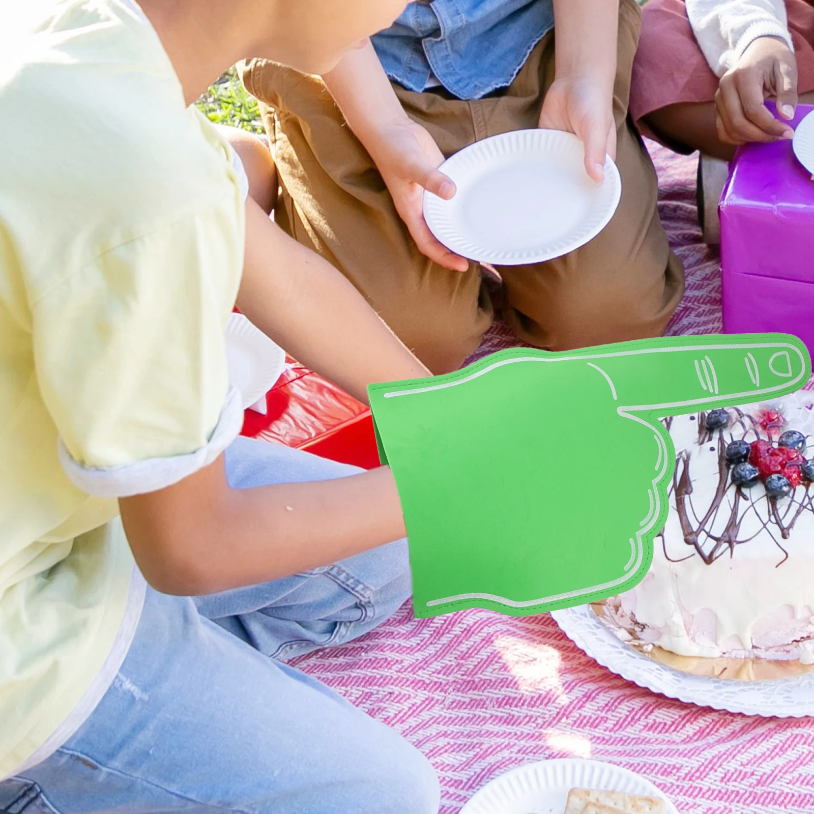 

4 pcs Gesture Up Gloves Fingers Bright Color Hand Toy Concert Fans Props Slap Gloves Safe Kids Adults Party Concert Props