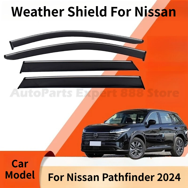 

Modification Parts Weather Shield For Nissan Pathfinder 24 Window Visor Rain Guard Deflector Windshield Rain Eyebrow Awning Trim